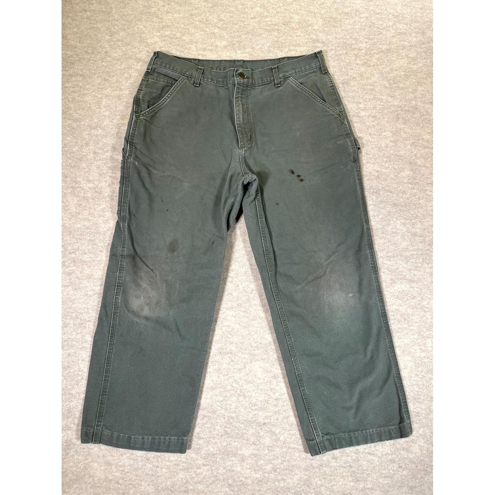 Carhartt Original Dungaree Fit Carpenter Pants Mens 36x30 Green‎ Straight Leg